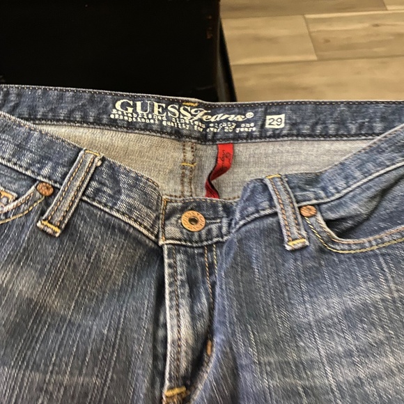 Guess Women’s Foxy Flare Stretch Jeans Blue Dark Wash Flared - Picture 2 of 3